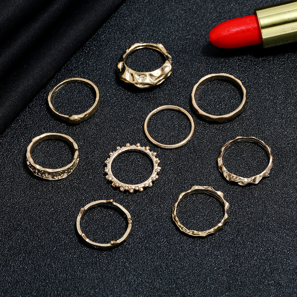 Alloy Hip Hop Ring Set Trendy Fashion Rings for Everyday Wear and Special Occasions Durable Bold Statement Collection