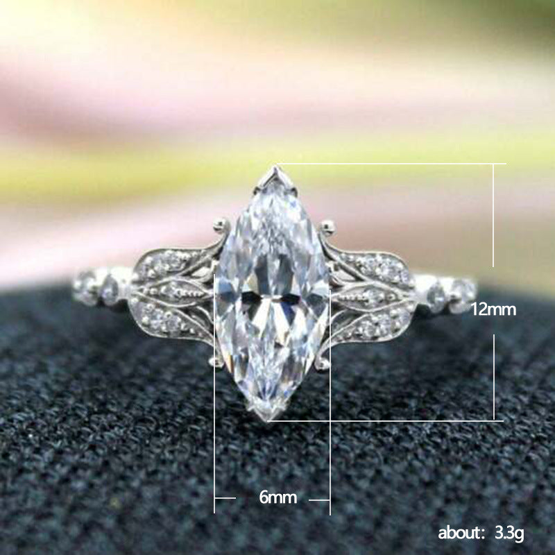 Gold Plated Copper Ring With Horse Eye Zircon Gemstone Inlaid For Women Anniversary Promise For Everyday Wear Gift Box