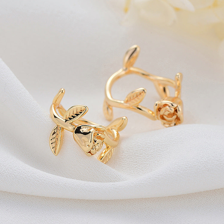 Personalized Rose Flower Braided Ring Jewelry For Women