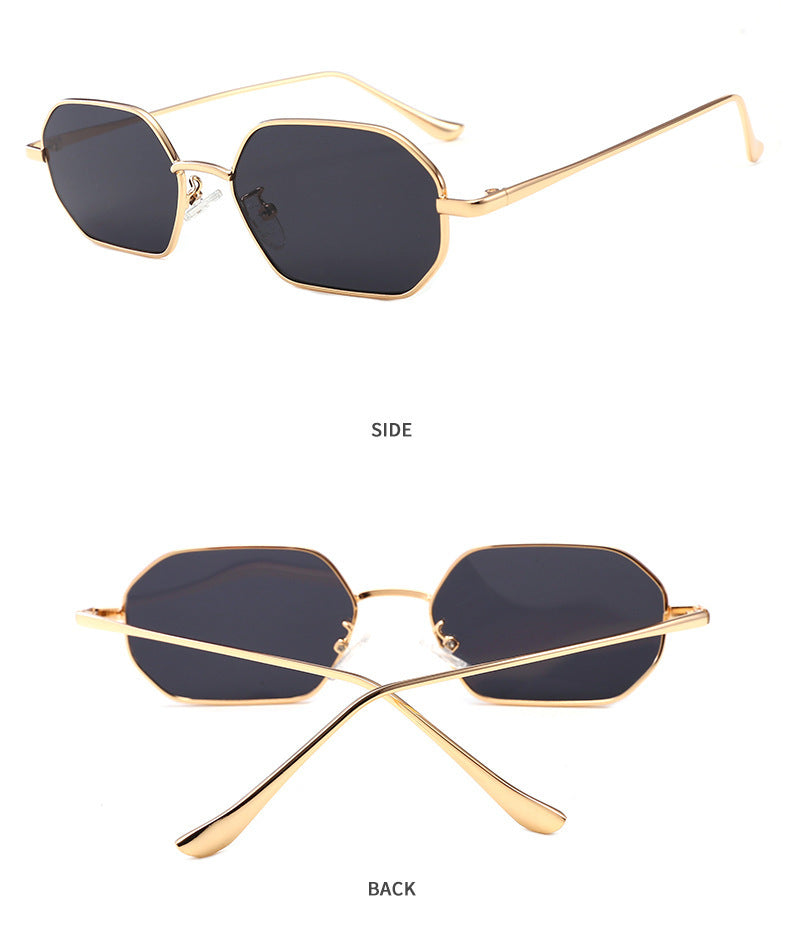 Adult Polygon Sunglasses Metal Frame Vintage Style UV400 Protection Universal Fit Durable Classic Look For All
