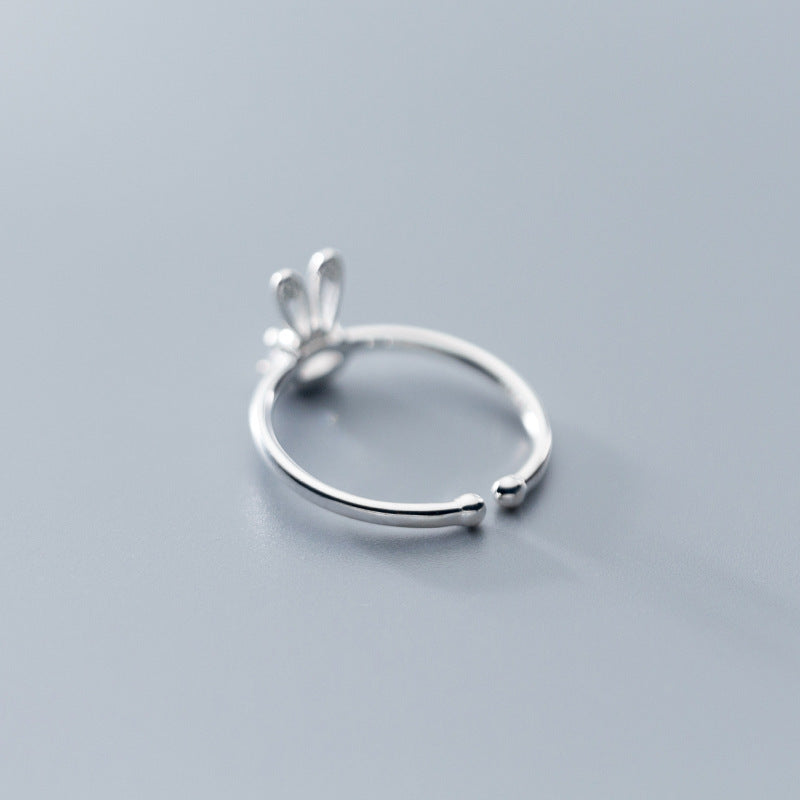 Adjustable 925 Silver Ring With Diamond Heart Design Korean Fashion Jewelry Silver Rose Gold Tone For Women UK