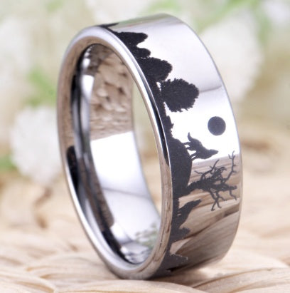 8mm Tungsten Wedding Ring For Men And Women Silver Unisex Band Jewelry Engagement Ring For Him Or Her Ideal Gift