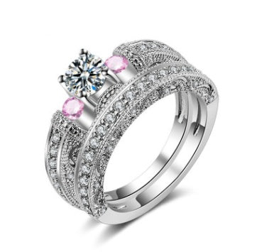 Zircon Geometric Ring Copper Fashion Jewelry For Women