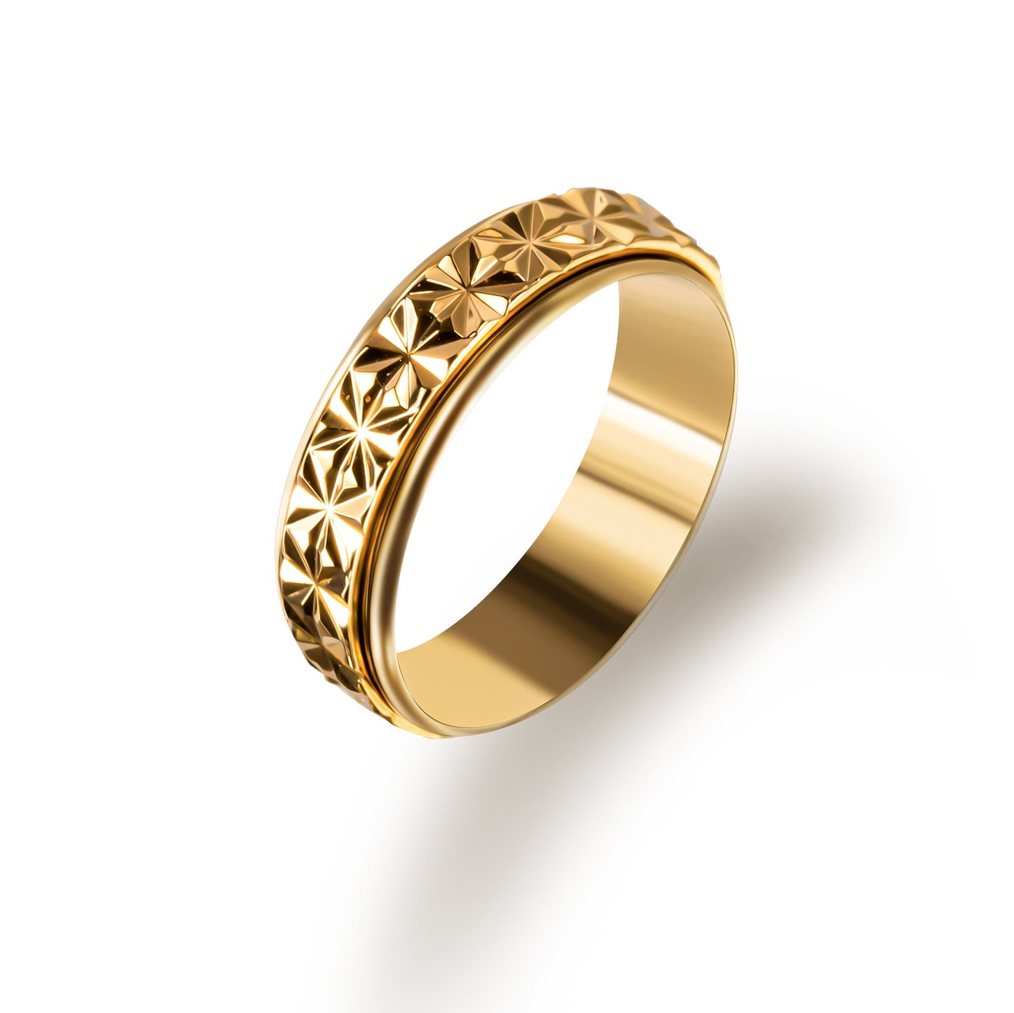 925 Silver Ring With Gold Circular Texture And Zircon Inlay Narrow Face Elegant Jewelry Statement Ring For Her