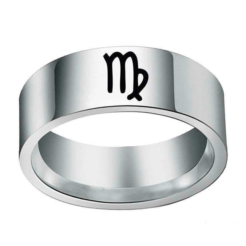 Constellation Ring Stainless Steel Unisex Jewelry Band 8mm Wide 2mm Thick Celestial Designs For Everyday Wears