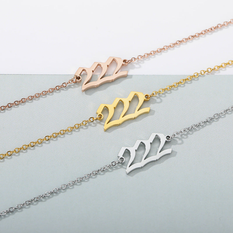 Angel Number Bracelet Stainless Steel Digital Number Jewelry Amulet Gift Gold Tone Fashion Gift For Daily Wear