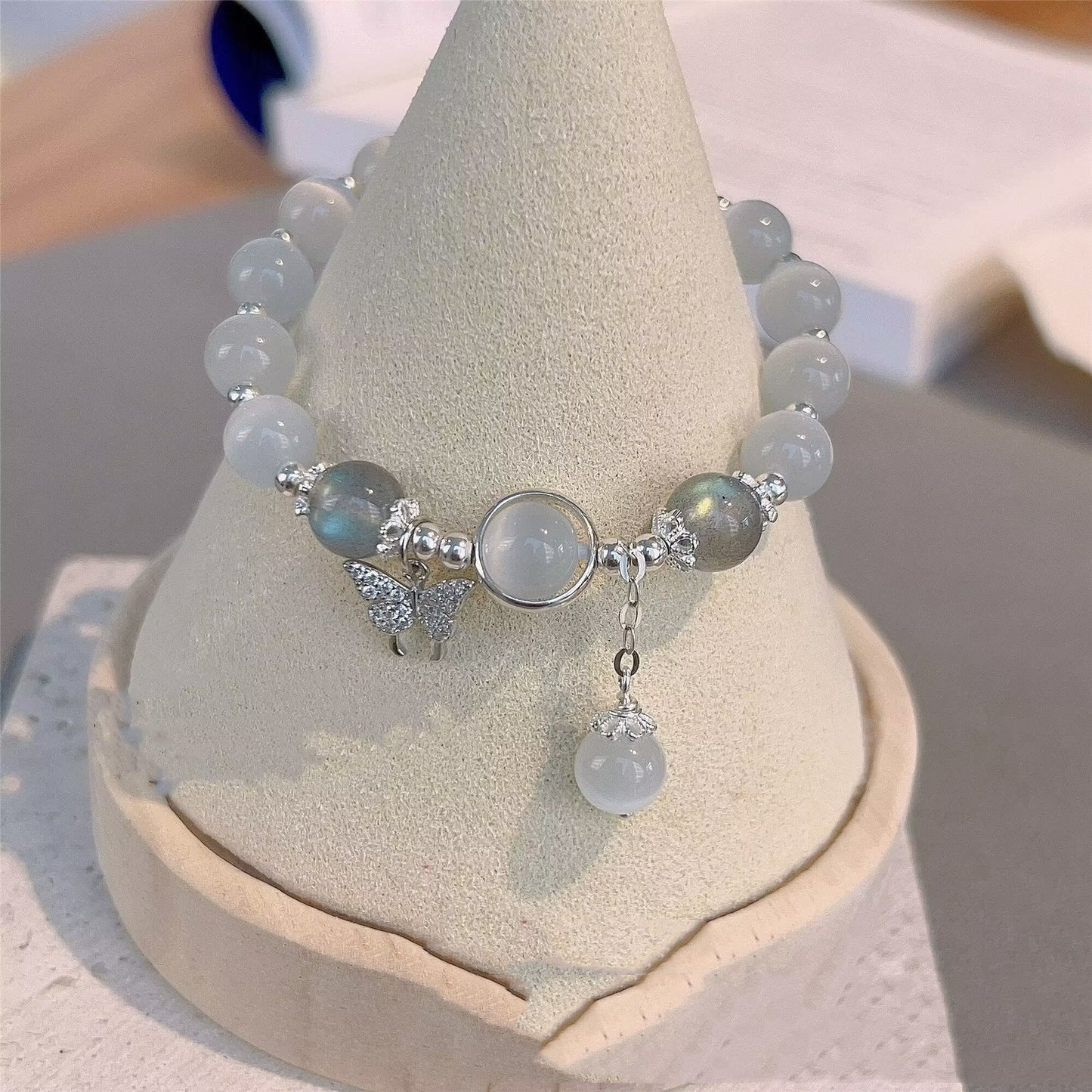 Opal Butterfly Bracelet Electroplated Animal Design Fashion Jewelry Colored Glaze For Girls Teens For Day Wear