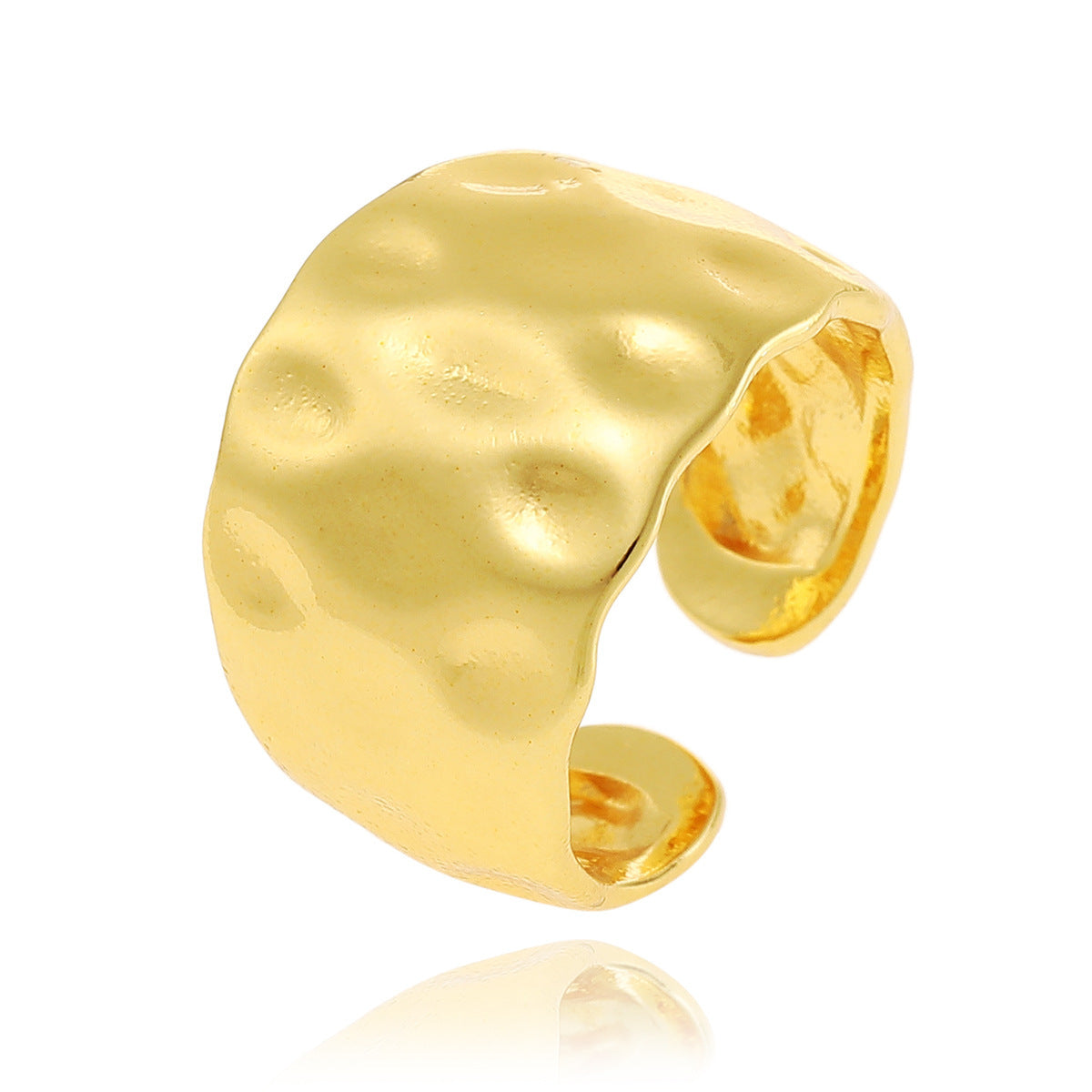 Adjustable Copper Ring 18K Gold Plated Geometric Round Design Jewelry Gift For Her Elegant Ring Everyday Charm