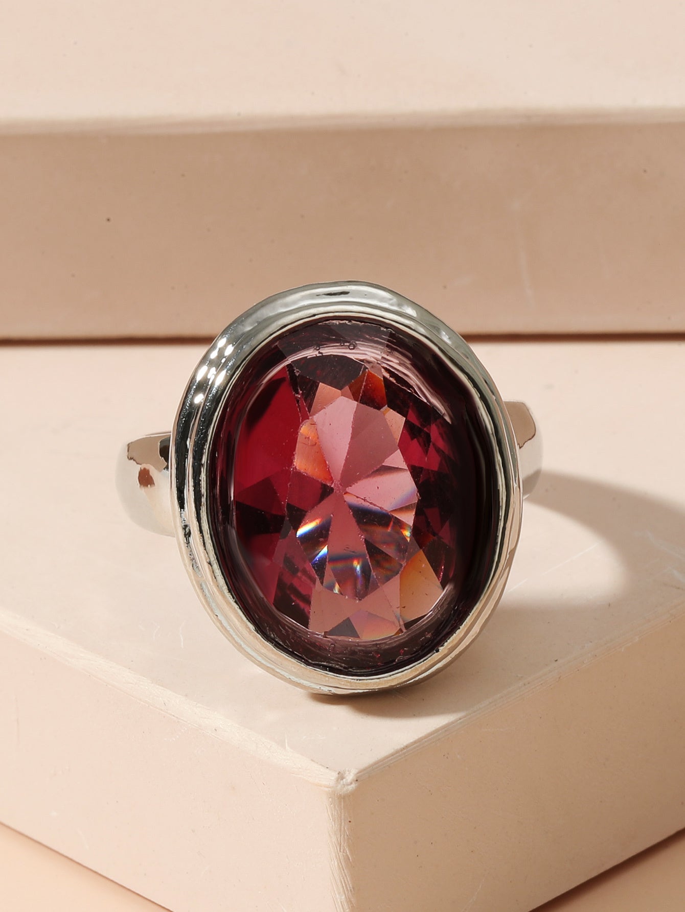 Diamond Pendant Ring With Zircon Inlaid Alloy Titanium Steel Band Extension Chain Fashion Jewelry Stylish Ring