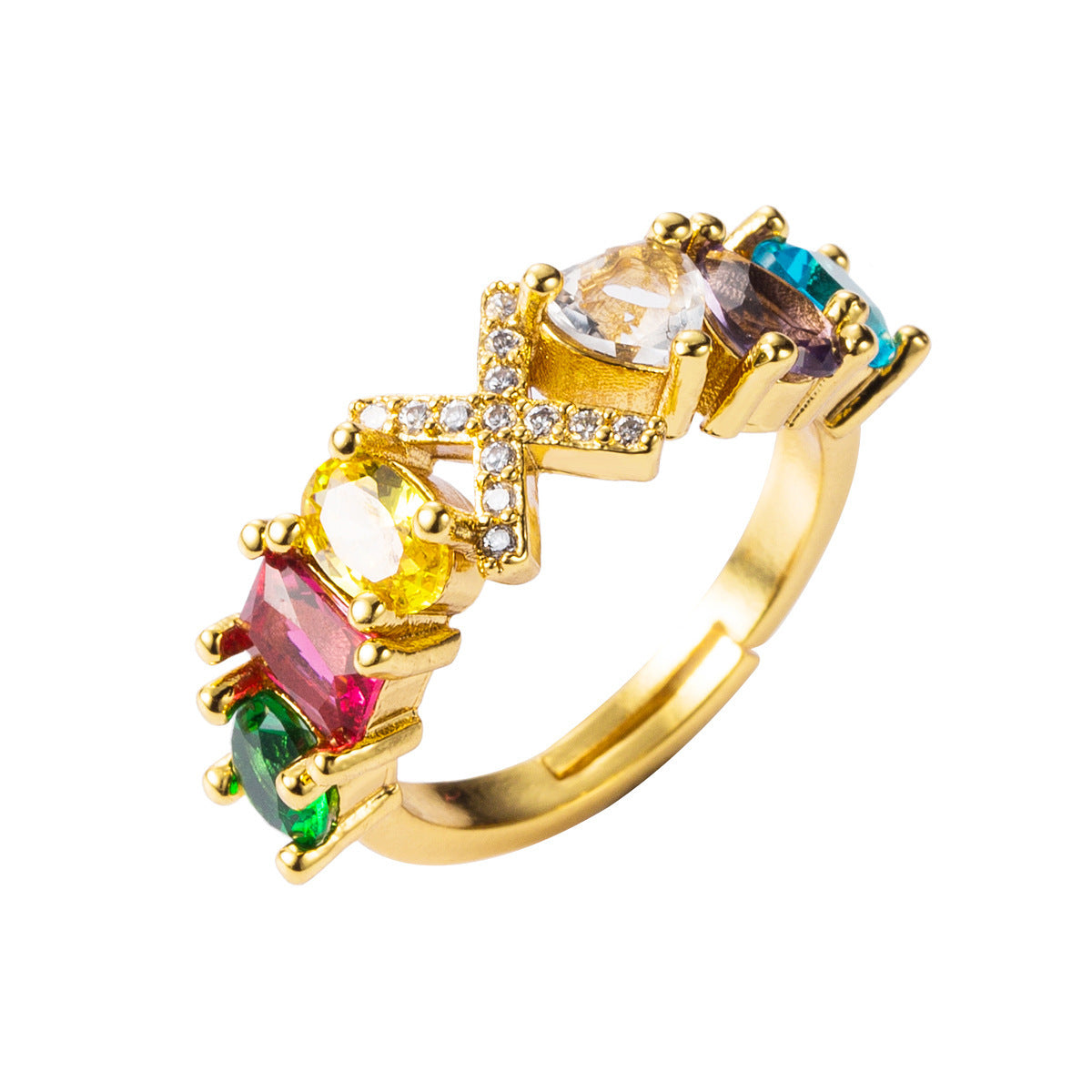 26 letters micro inlaid zircon letter ring
