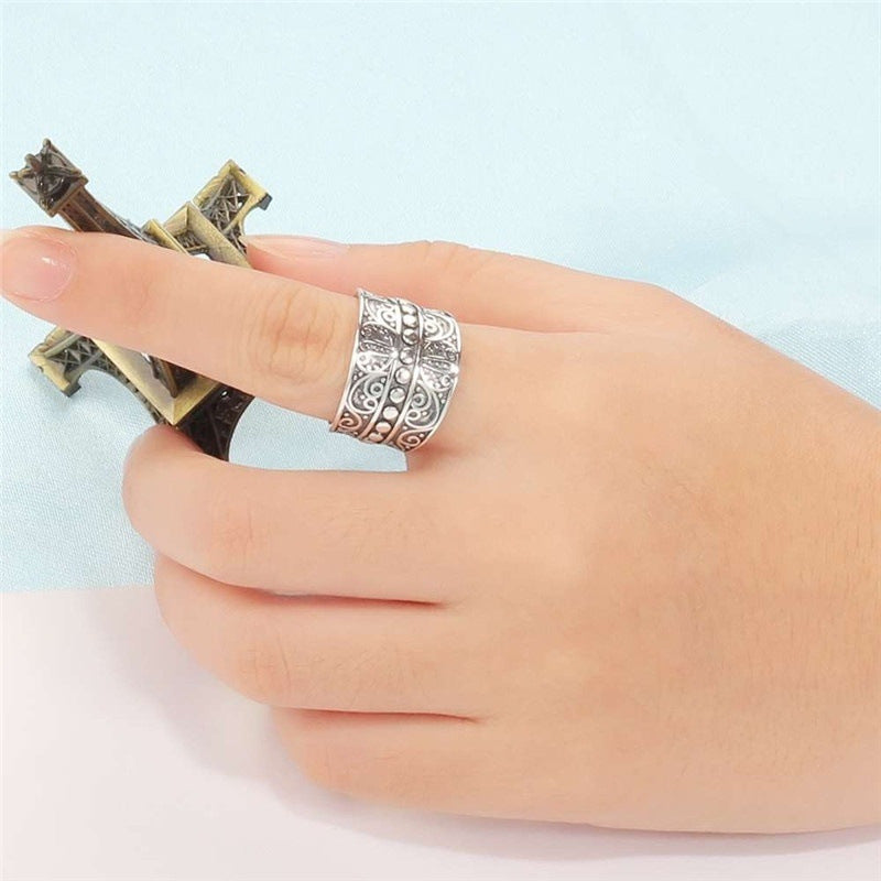 Bohemian Vine Pattern Silver Ring For Women Jewelry