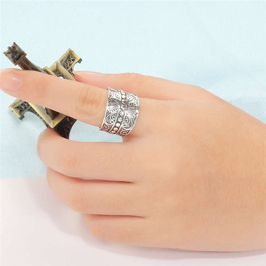 Bohemian Vine Pattern Silver Ring For Women Jewelry