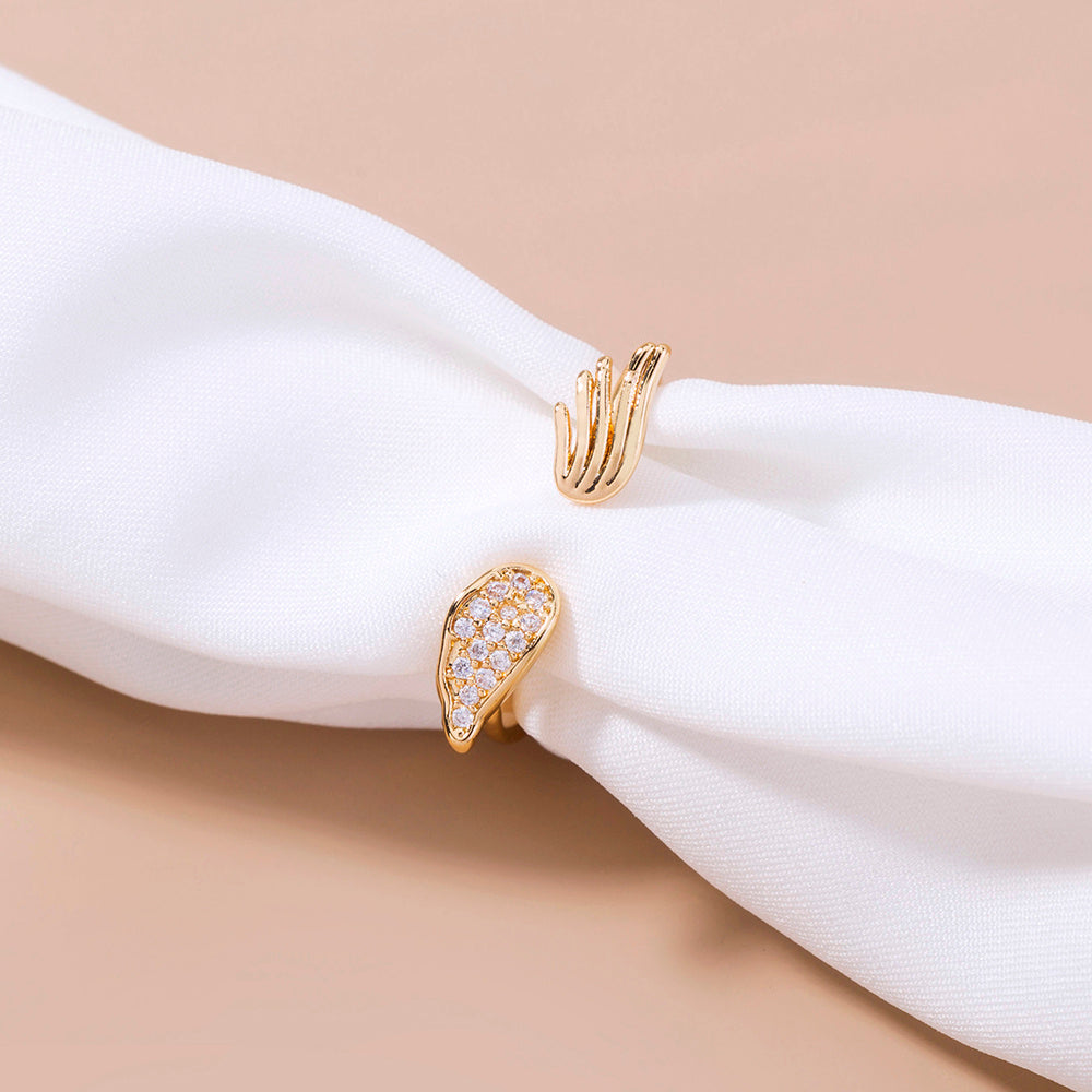 Angel Wing Ring Adjustable Copper Ring With Sparkling Zircon European Style Electroplated Jewelry Gift Idea Now