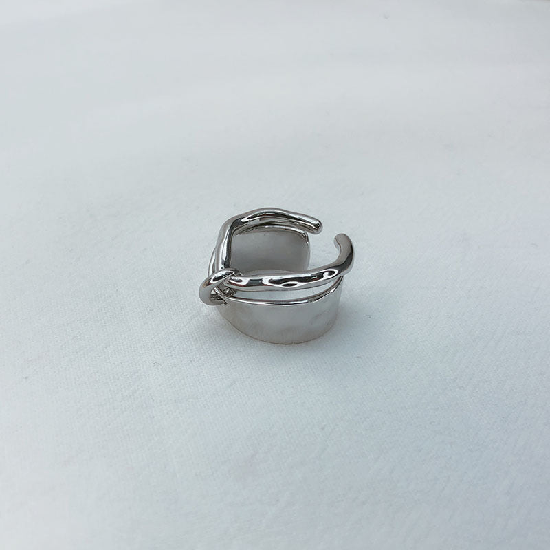 Unisex Adjustable Geometric Ring 18K Gold Plated Copper Silver Electroplating Copper For Everyday Wear Gift Us