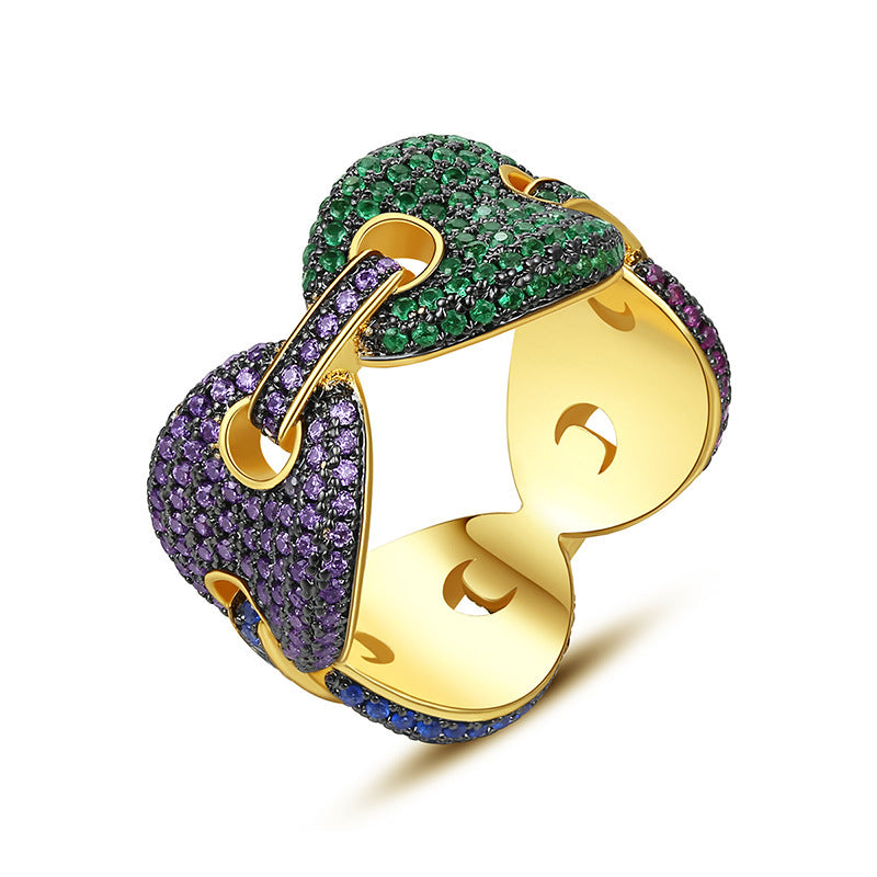 Copper Inlaid Zirconium Ring Mens Simple Geometric Design Electroplated Fashion Jewelry Everyday Wear For Mens