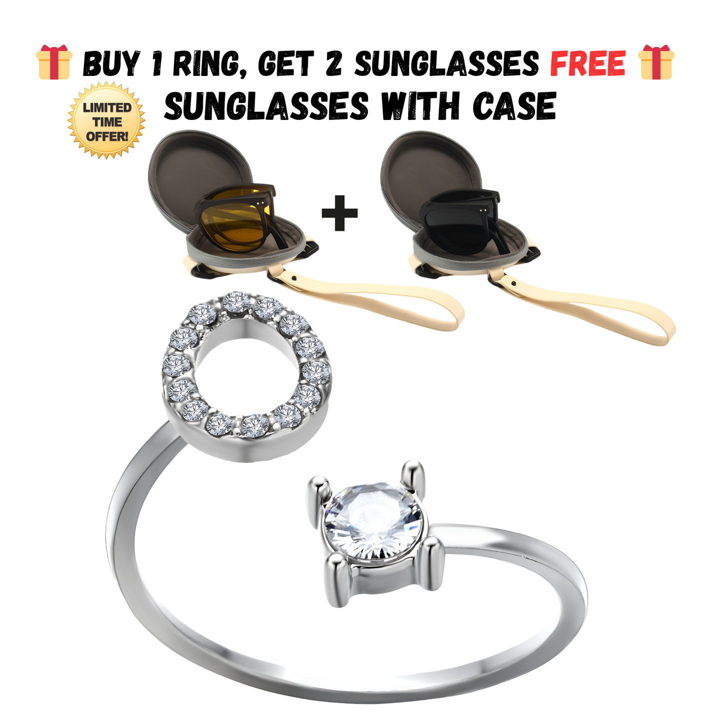 Adjustable Letter Zircon Ring with Alphabet Initials A Z Copper Alloy Jewelry Gift for Women Elegant Gift Idea