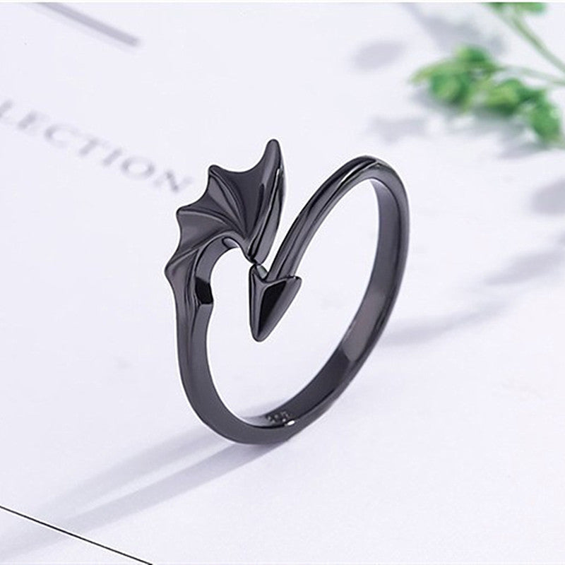 Unisex Angel Wing And Demon Wing Ring Sterling Silver