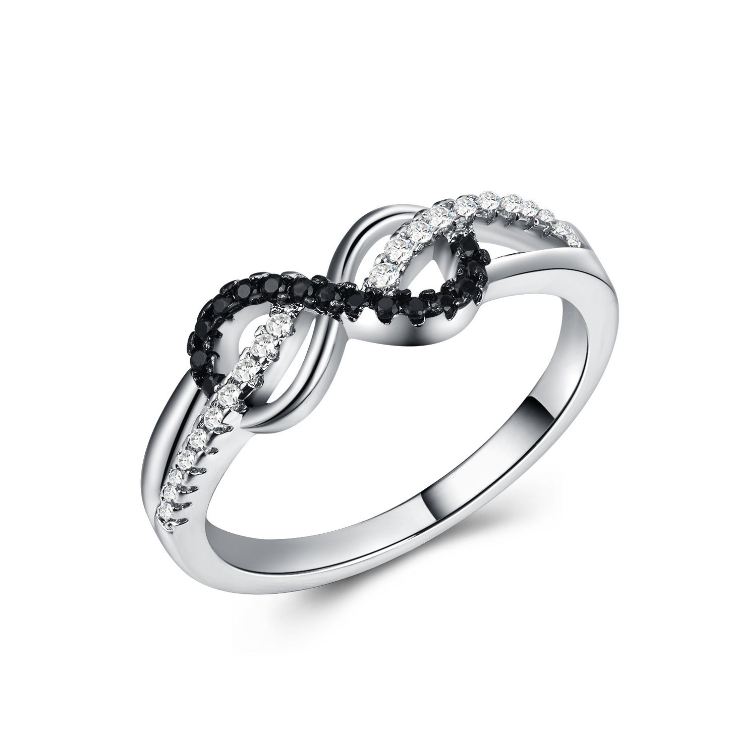 Zircon Inlaid Ring Platinum Plated Copper Jewelry For Women Everyday Wear And Occasions Elegant Fashion Lustre