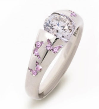 Butterfly Ring With Zircon Inlay Unisex Alloy Fashion Jewelry European American Style Versatile European Style