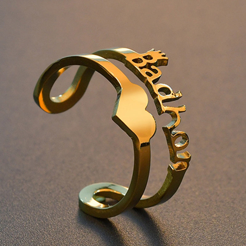 Personalized Stainless Steel Ring Customizable Anniversary Jewelry European Style Gift Packaging For Her Elegant Box