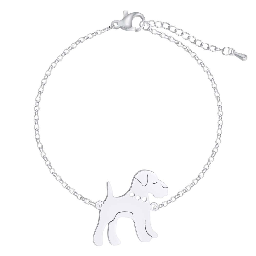 Stainless Steel Pug Pendant Bracelet Unisex Zodiac Gift