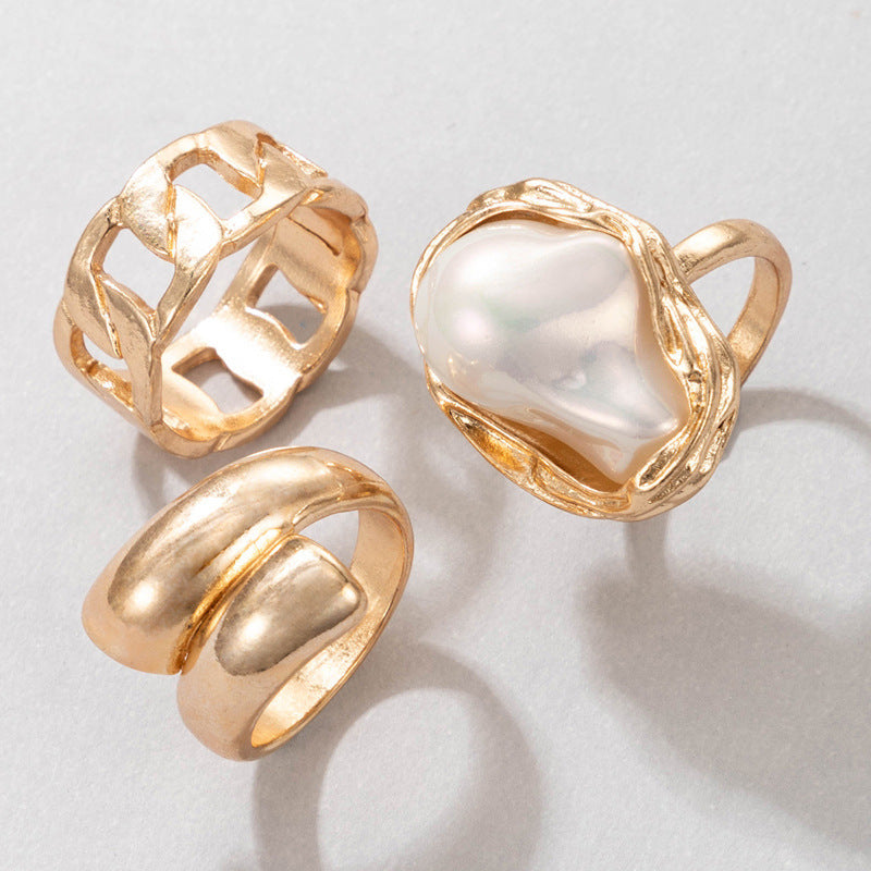 Womens Geometric Ring Set Diamond Wings C Alloy Rings