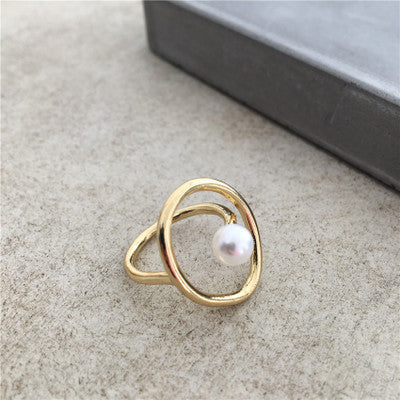 Alloy Pearl Ring Classic Design For Women Elegant Jewelry Perfect For Everyday Wear And Special Occasions Chic
