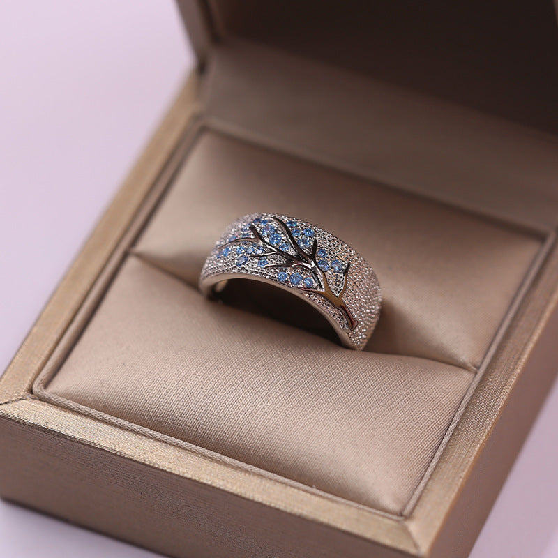 Womens Vintage Handmade Drip Glaze Leaf Twig Ring Brass Geometric Fashion Jewelry Gift For Her Durable Accessory