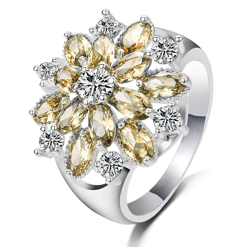 Women Zircon Ring With Micro Inlay Gemstones Elegant Hand Jewelry For Everyday Wear And Special Occasions Plus