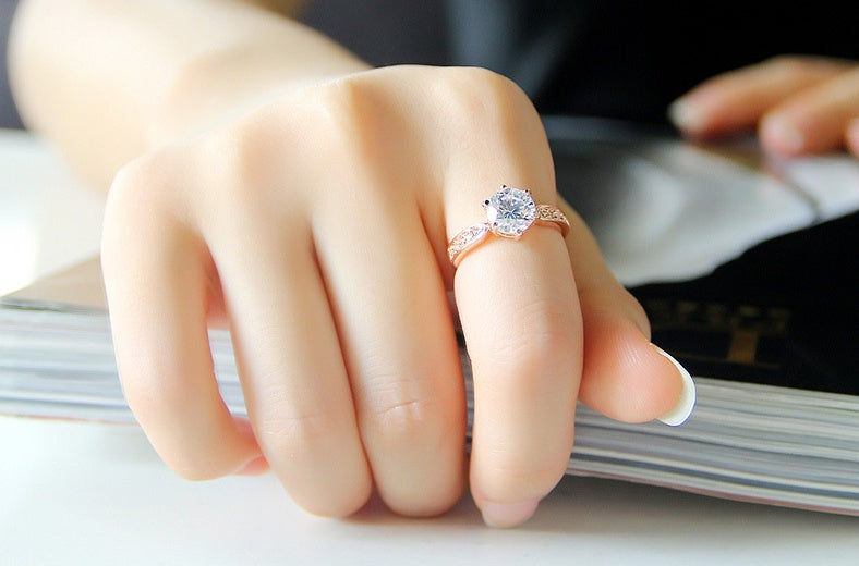 925 Sterling Silver Crystal Zircon Crown Ring For Women Sparkling Engagement Gift For Wedding Anniversary Idea