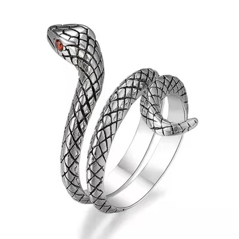 Adjustable Snake Ring Unisex Zodiac Animal Design Retro Metal Ring Punk Style Ring For Men And Women Unisex Zodiac