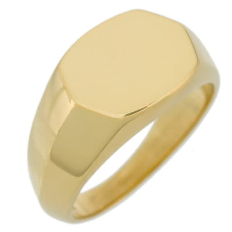 Chic Wide Edge Ring for Women Titanium Steel Statement Ring Fashion Jewelry Band Unique Design Ring Steel Color Electroplated Ring