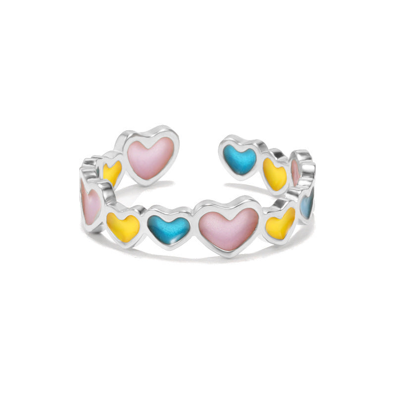 Butterfly Heart Adjustable Copper Ring Women Jewelry