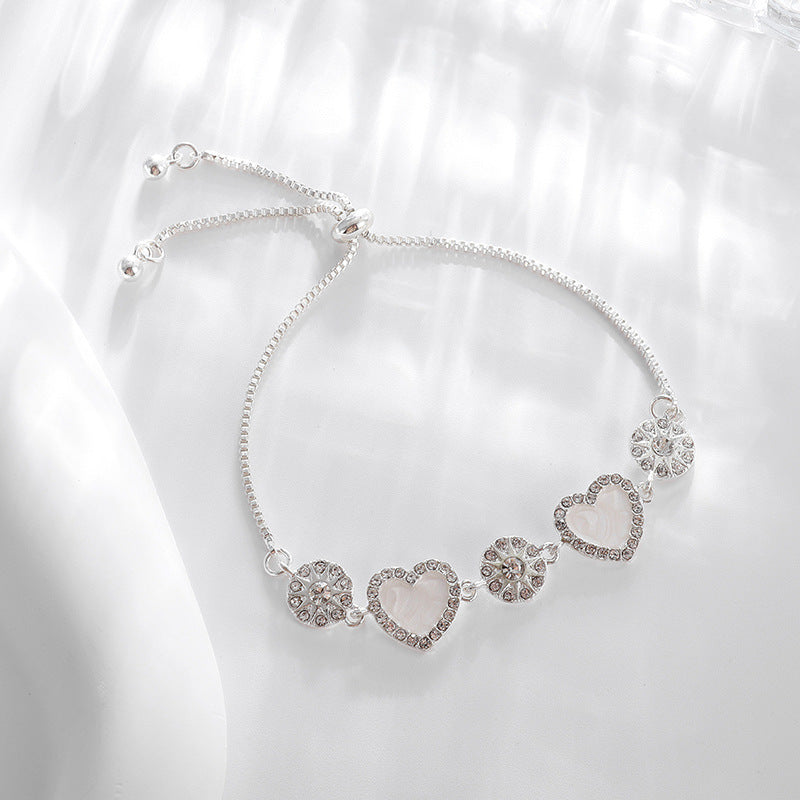 Womens Star Zircon Flower Bracelet Alloy Jewelry Gift