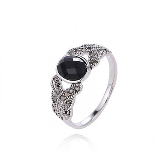 Womens Vintage Flower Ring Hollow Design Rhinestone Inlaid Zinc Alloy Elegant Jewelry Gift Party Jewelry Gifts