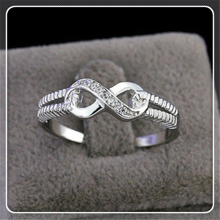 Diamond Accent Eight Band Ring Alloy Craftsmanship For Special Occasions And Everyday Wear Women Fashion Collection