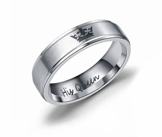 Couple Rings Stainless Steel 6mm Matching Band Ring Polished Finish Vacuum Plated Long Lasting Great Gift Perfect Pair