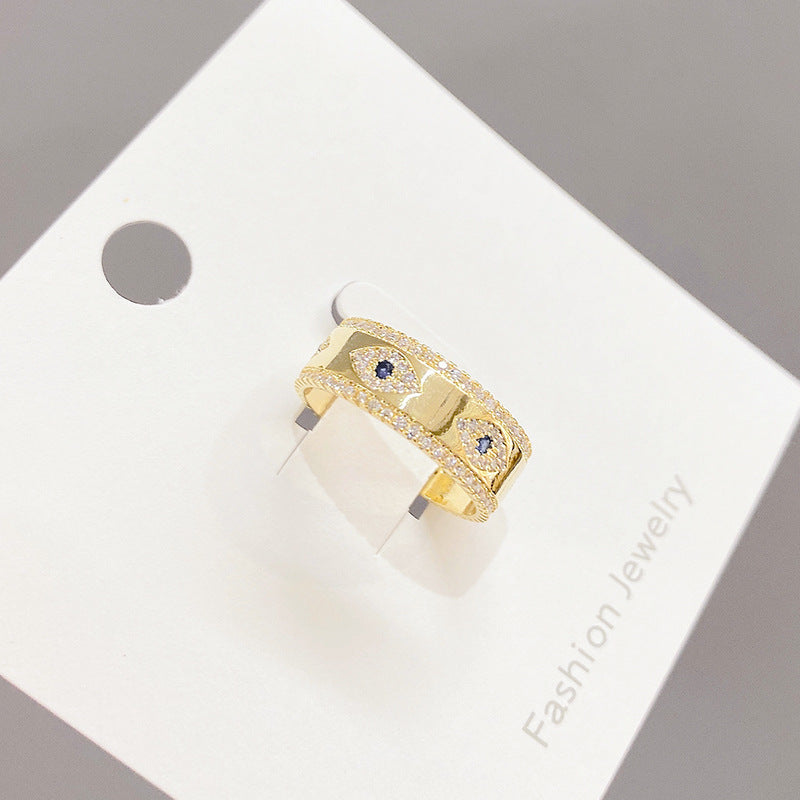 Gold-plated Blue Eye Zircon Ring