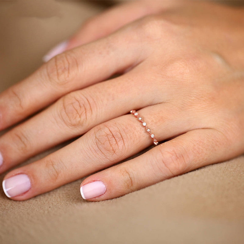 Copper Metal Diamond Tail Ring Women Fashion Jewelry