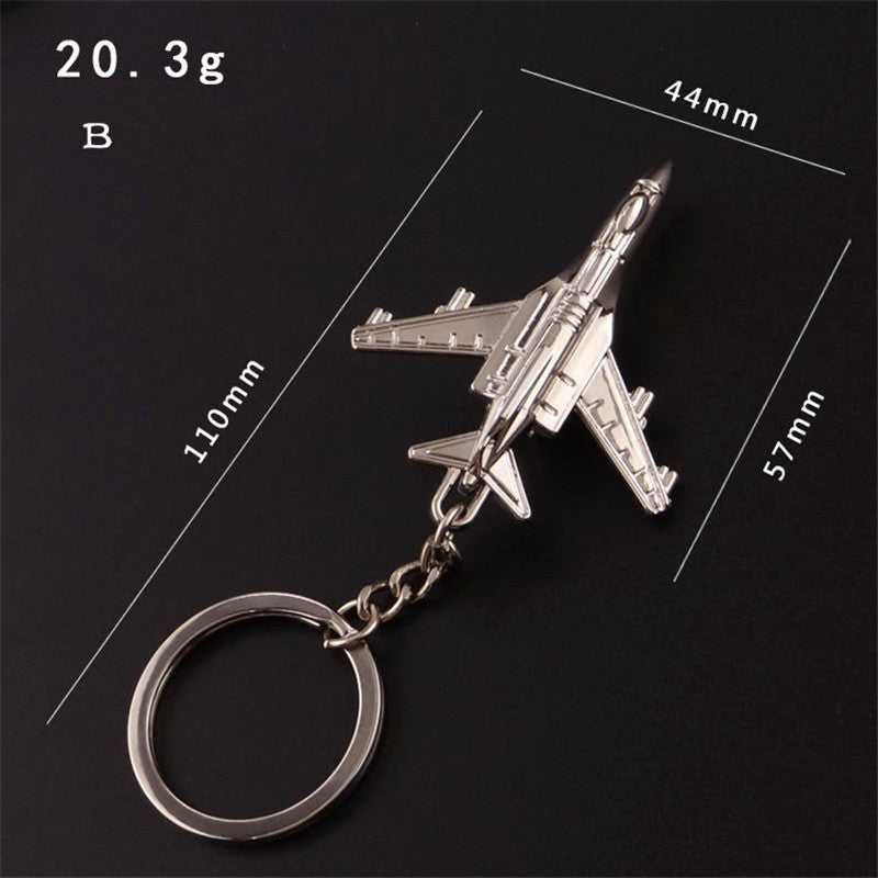 Aircraft Keychain Zinc Alloy Fighter Jets Airplane Pendant Fashion Accessory Aviation Gift For Collectors Club