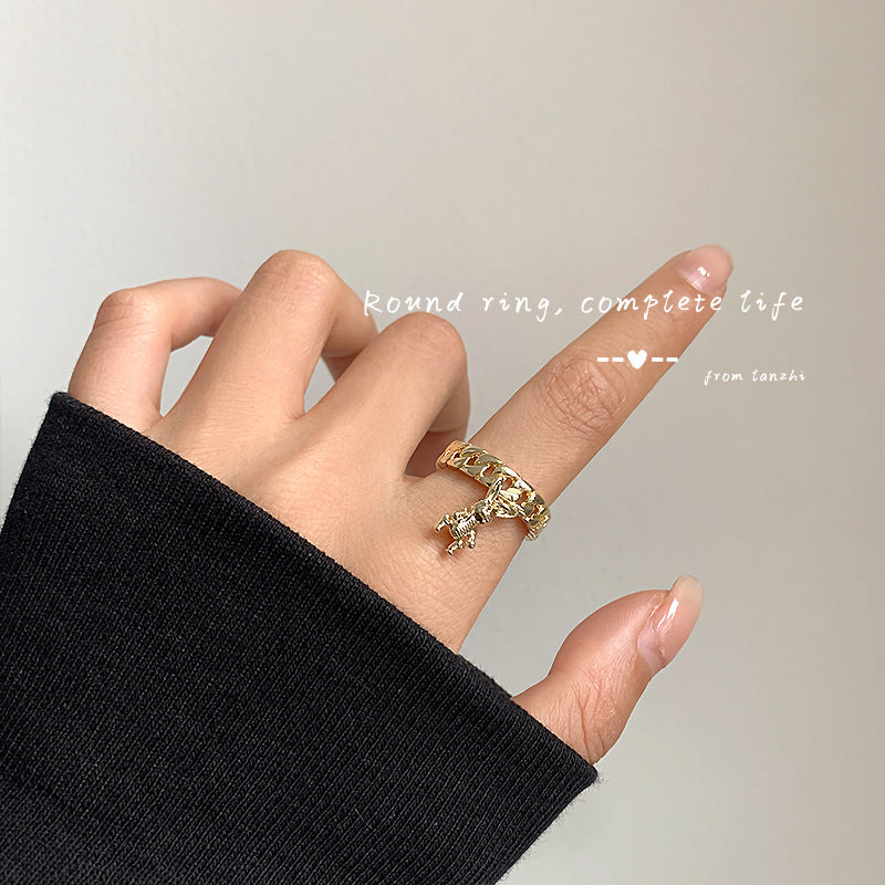 Brass Gold Plated Zodiac Animal Design Adjustable Ring For Daily Wear And Special Occasions Durable Daily Look