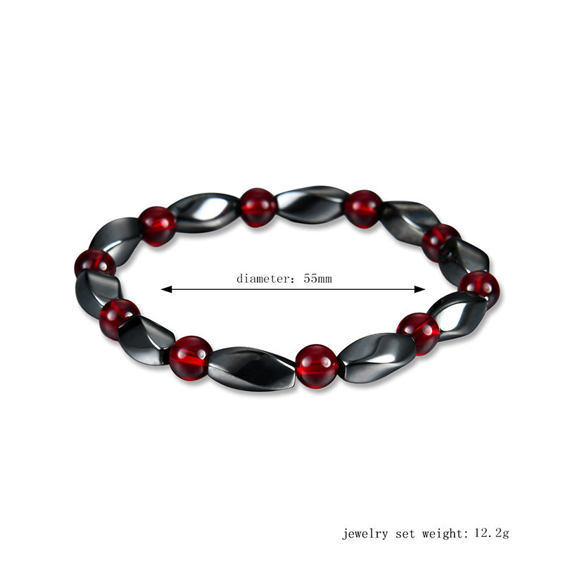 Unisex Geometric Magnetic Stone Bracelet Inlaid Gemstone Bangle Magnetic Closure Fashion Jewelry Everyday Now