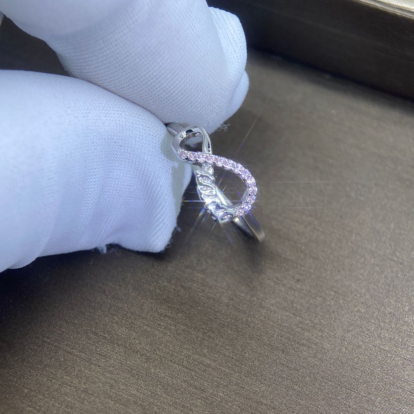 Womens Sterling Silver Adjustable Opening Korean Geometric Ring Of Zircon Platinum Plated Fashion Jewelry Gift