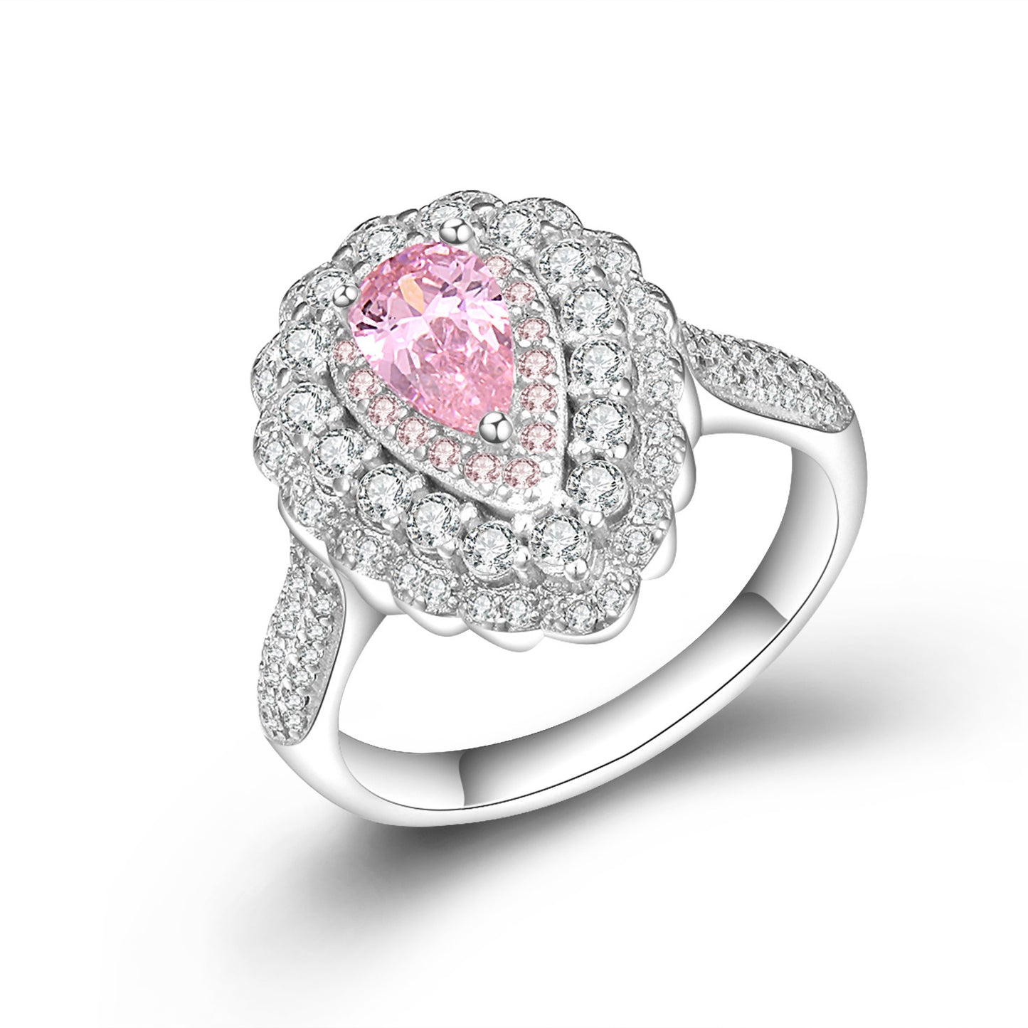 Womens Ring With Colorful Crystals Diamond Ring Horse Eye Olive Shape White Gold Plated Ring Anniversary Gifts