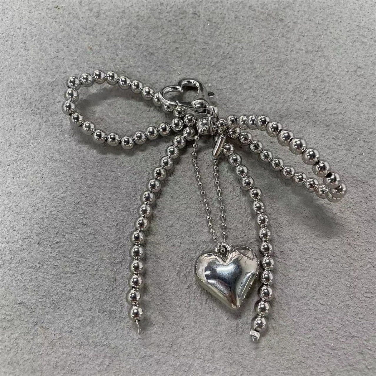 Acrylic Keychain With Pearl Bow And Heart Pendant Elegant Fashion Accessory Gift For Women For Daily Gift Idea