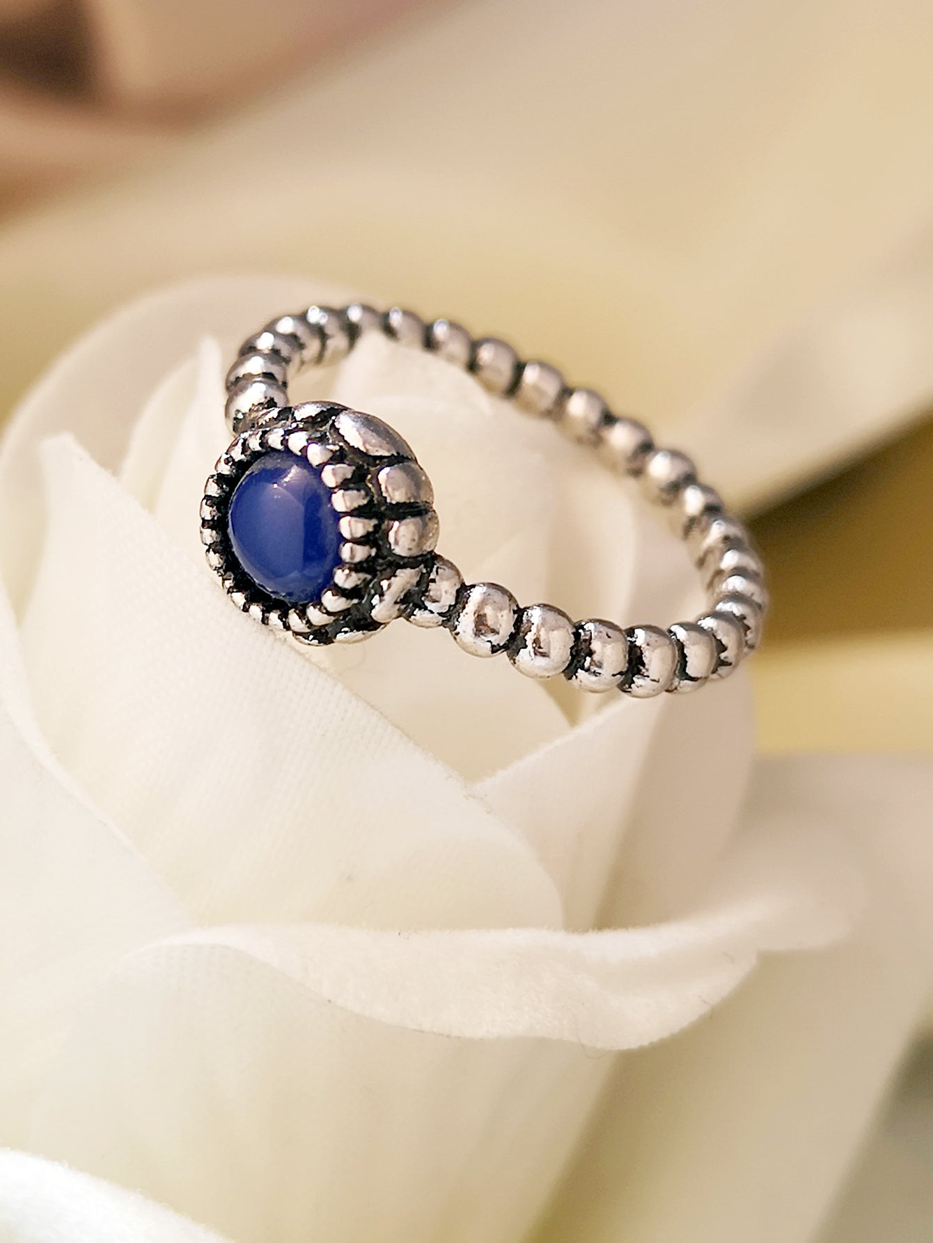 Womens Rose Gold Geometric Alloy Ring With Resin Electroplated Jewelry Individually Packed Rose Gold Ring Style