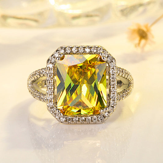 Womens Water Drop Bell Heart Pattern Ring With Pinky And Yellow Geometric Cubic Zirconia Synthetic Stones Gems