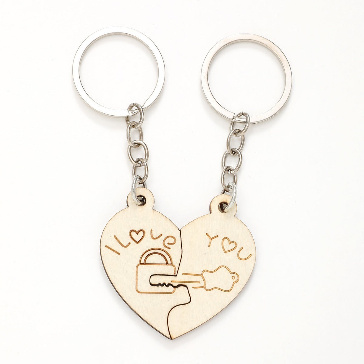 Wooden Couple Keychain Set Perfect Matching Keychains for Him and Her Valentines Day Gift for Couples Gift Now