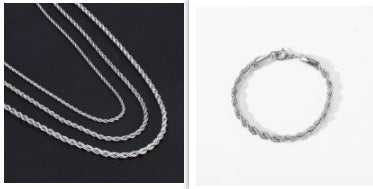 Stainless Steel Twisted Rope Chain Bracelet Geometric Style