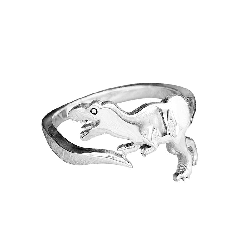 Adjustable Alloy Dinosaur Ring Set Tyrannosaurus And Stegosaurus Open Rings Fashion Jewelry Gift For Women Lovers